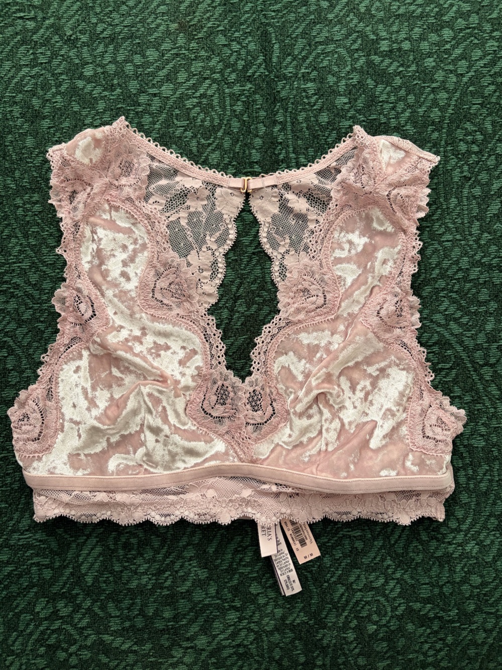 NWT VS velvet/lace bralette m